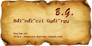 Bánóczi György névjegykártya